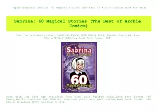 (Epub Download) Sabrina 60 Magical Stories (The Best of Archie Comics) Book PDF EPUB