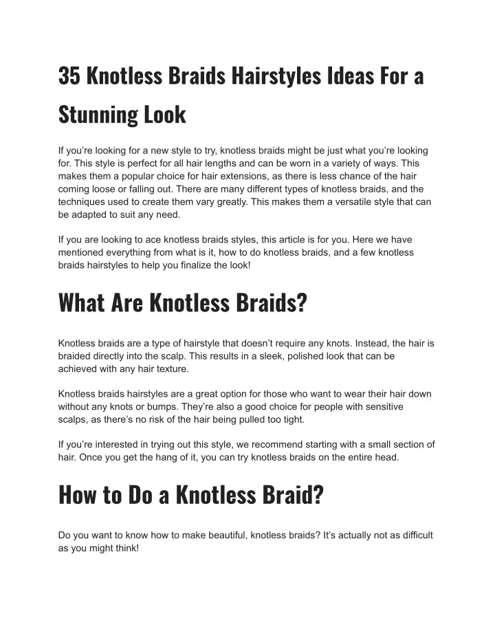 35 knotless braids hairstyles ideas