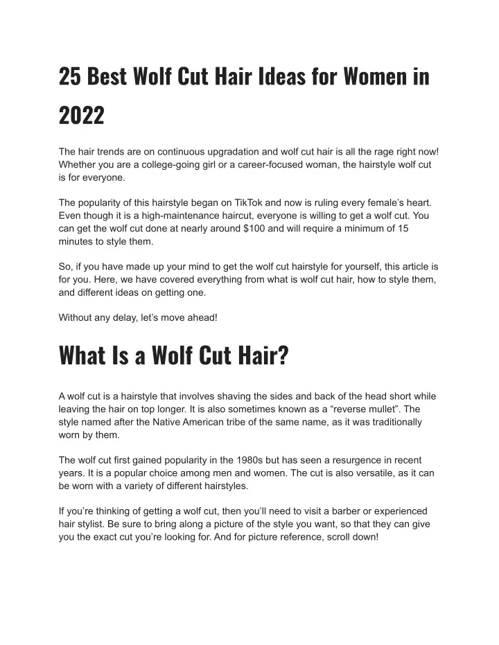 25 best wolf cut hair ideas for women in 2022