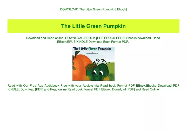 download the little green pumpkin ebook