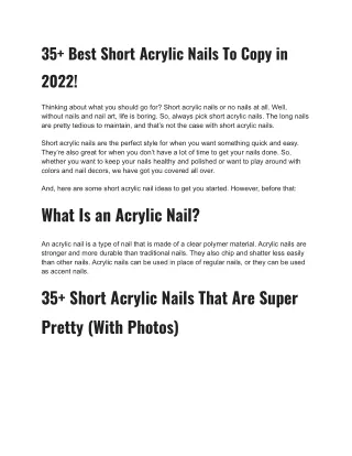 35 best short acrylic nails to copy in 2022