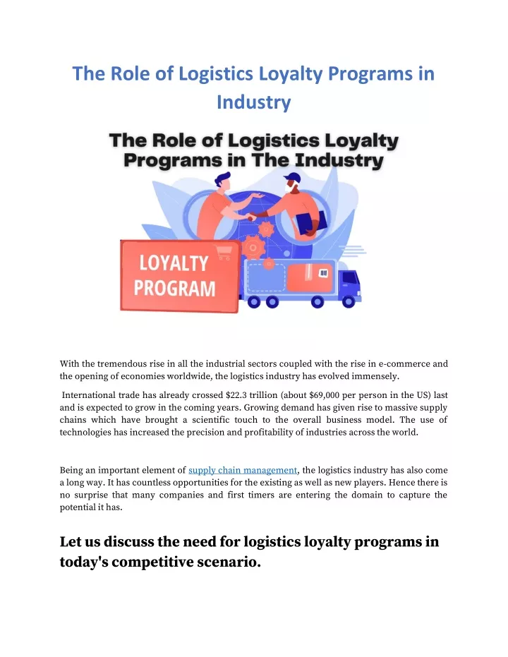 the role of logistics loyalty programs in industry