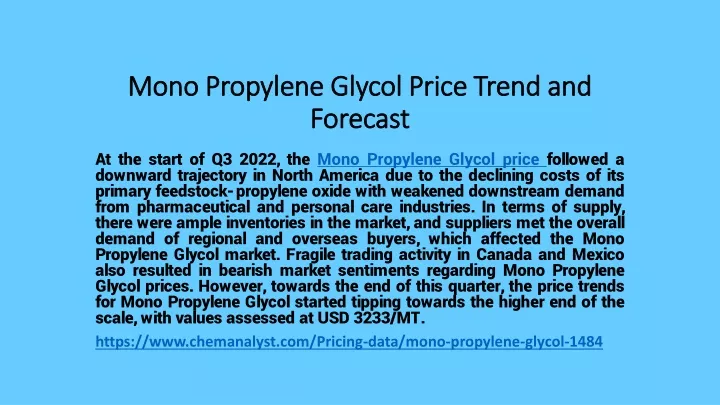 mono propylene glycol price trend and forecast