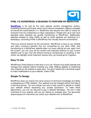 html v s wordpress 8 reasons to perform