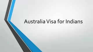 Australia visa for Indians
