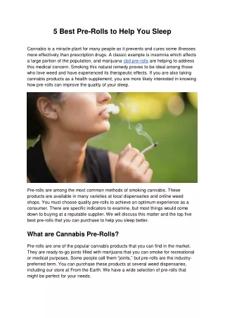 5 Best Pre-Rolls to Help You Sleep
