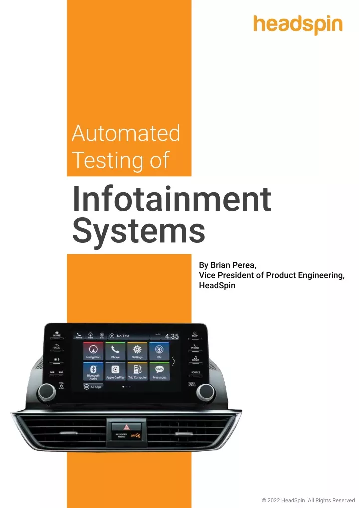 automated testing of infotainment systems