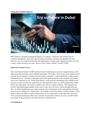 5 benefits of erp software