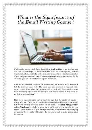 what is the significance of the email writing