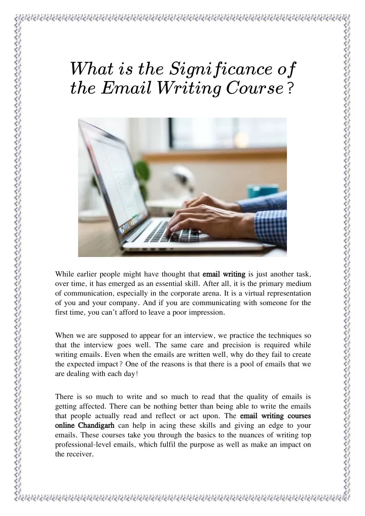 what is the significance of the email writing