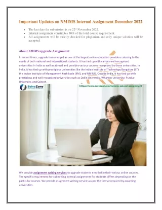 Important Updates on NMIMS Internal Assignment December 2022