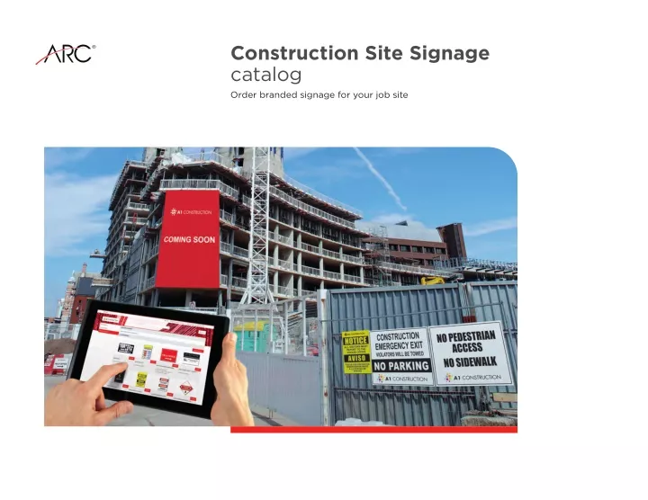 construction site signage catalog order branded