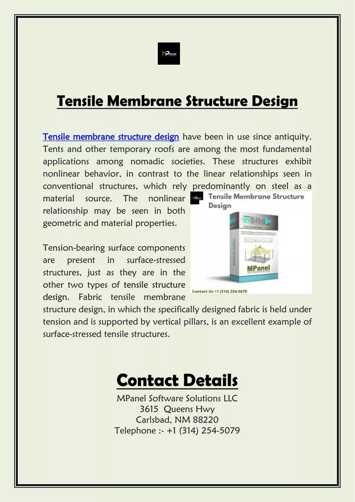 tensile membrane structure design