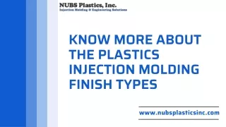 Know More About the Plastics Injection Molding Finish Types