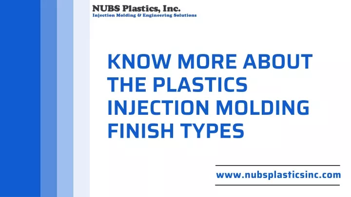 know more about the plastics injection molding
