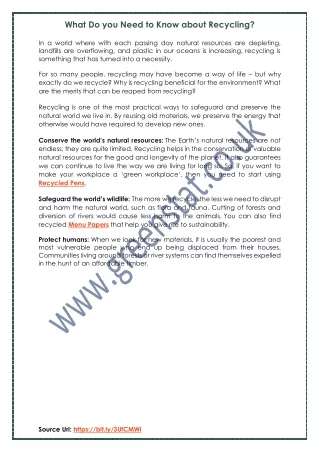 what do you need to know about recycling