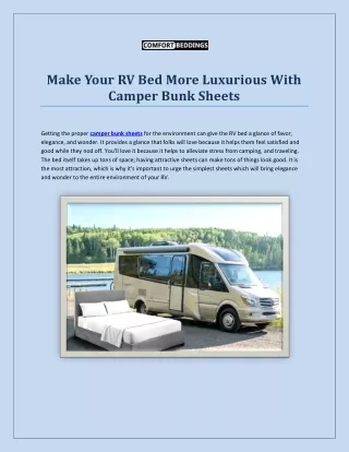 make your rv bed more luxurious with camper bunk