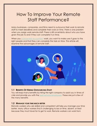 How To Improve Your Remote Staff Performance