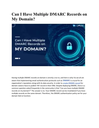 Multiple DMARC Records On Domain |GoDMARC