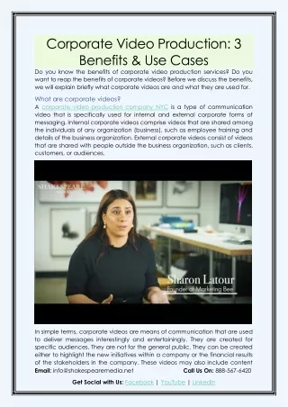corporate video production 3 benefits use cases