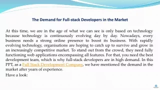 The Demand for Full-stack Developers in the Market