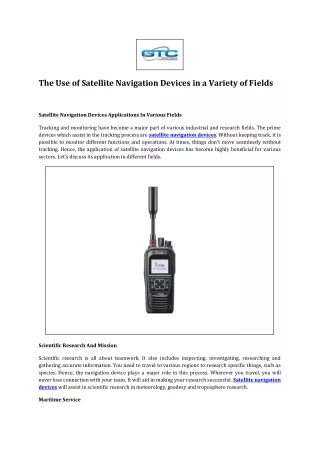the use of satellite navigation devices