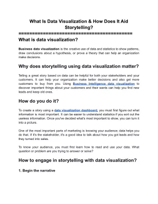 what is data visualization how does