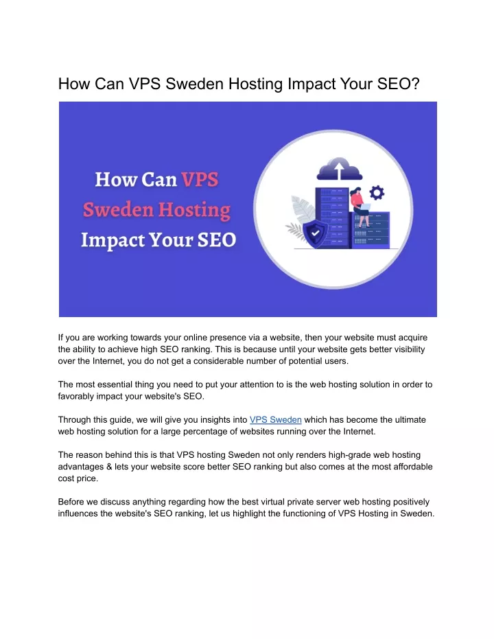 how can vps sweden hosting impact your seo