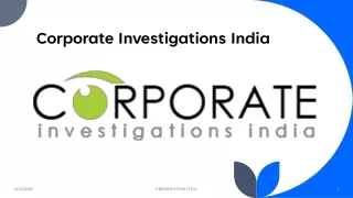 Corporate Investigations India