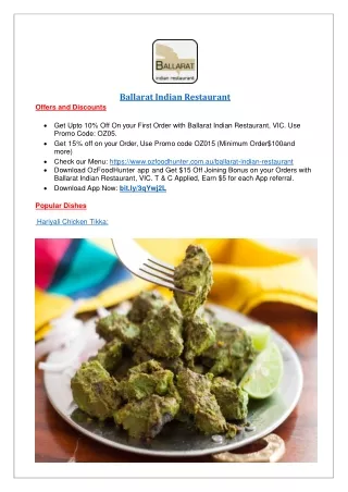 Grab Upto 10% Offer Ballarat Indian Restaurant - Order Now!!