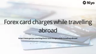 Types of card and thier charges while travelling abroad