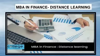 mba in finance distance learning