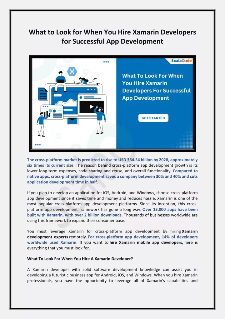 what to look for when you hire xamarin developers