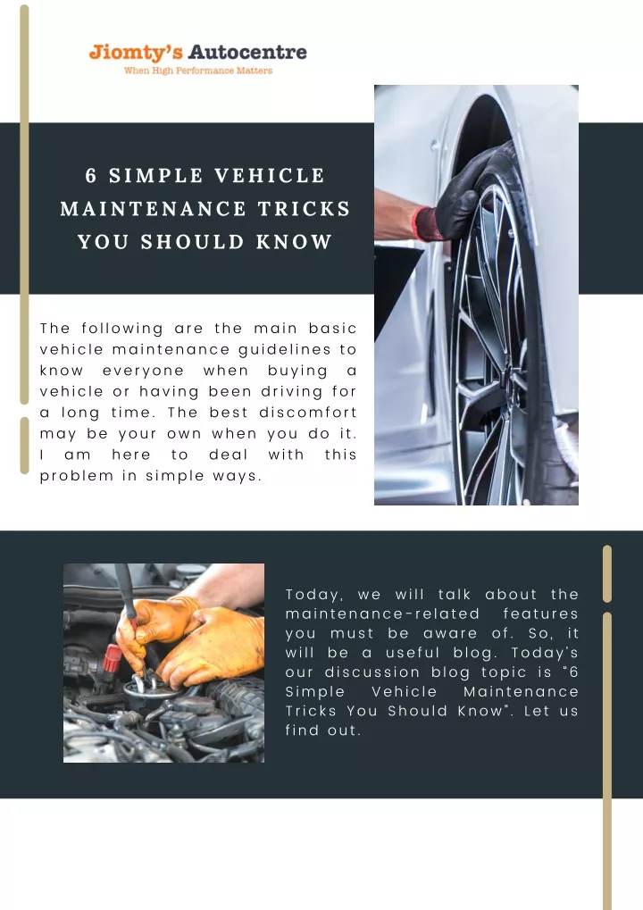 6 simple vehicle maintenance tricks you should