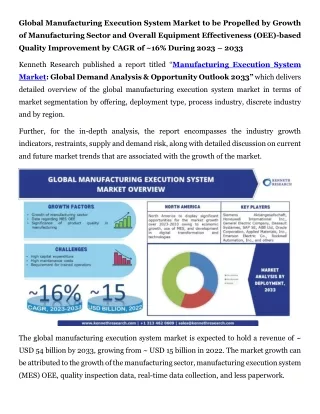 global manufacturing execution system market