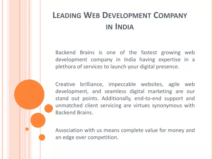 leading web development company in india