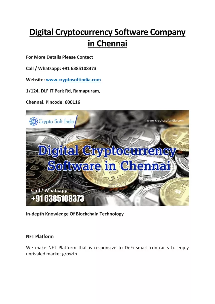 digital cryptocurrency software company in chennai