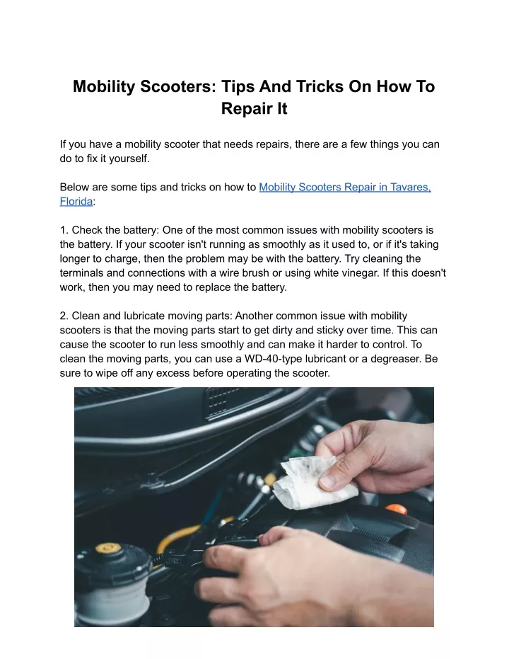 mobility scooters tips and tricks