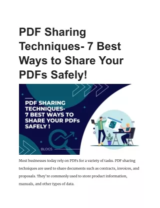 PDF Sharing Techniques- 7 Best Ways to Share Your PDFs Safely
