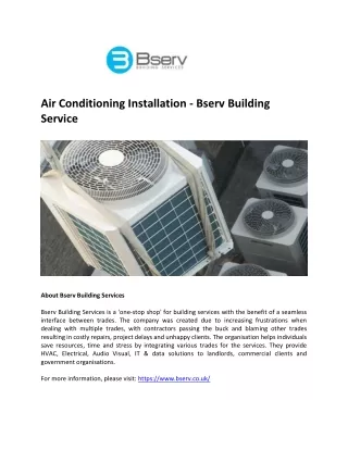 air conditioning installation bserv building