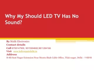 Why My Samsung LED TV Has No Sound