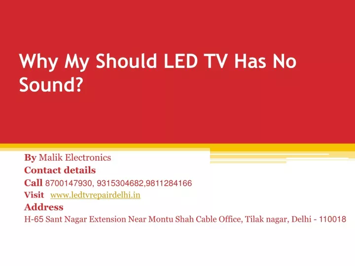 why my should led tv has no sound