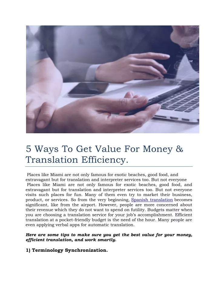 5 ways to get value for money translation