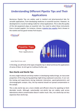 understanding different pipette tips and their