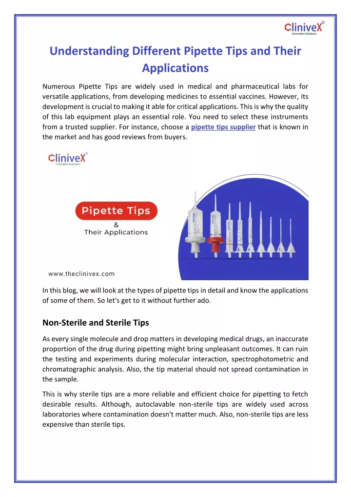 understanding different pipette tips and their