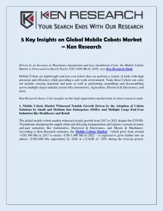 5 key insights on global mobile cobots market