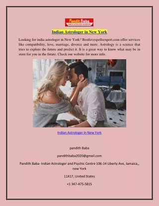 Indian Astrologer in New York  Bestlovespellsexpert