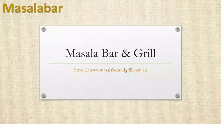 masala bar grill