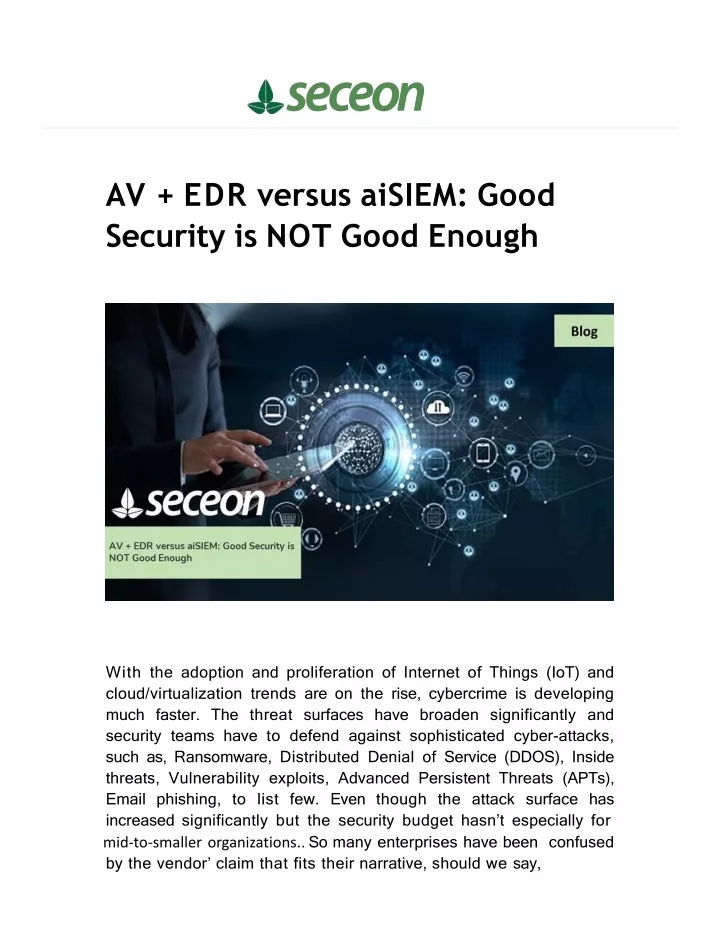 av edr versus aisiem good security is not good