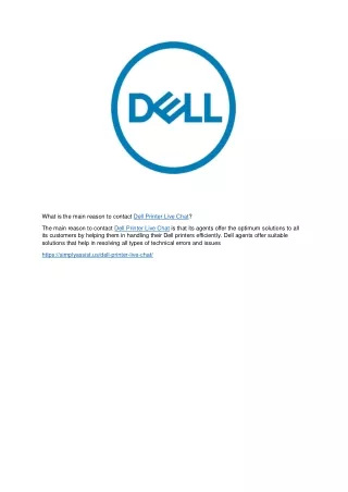 what is the main reason to contact dell printer